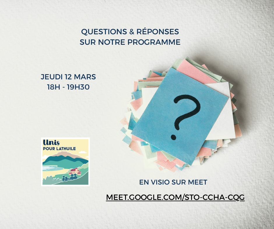 Questions & Réponses en ligne jeudi 12 mars entre18h et19H30